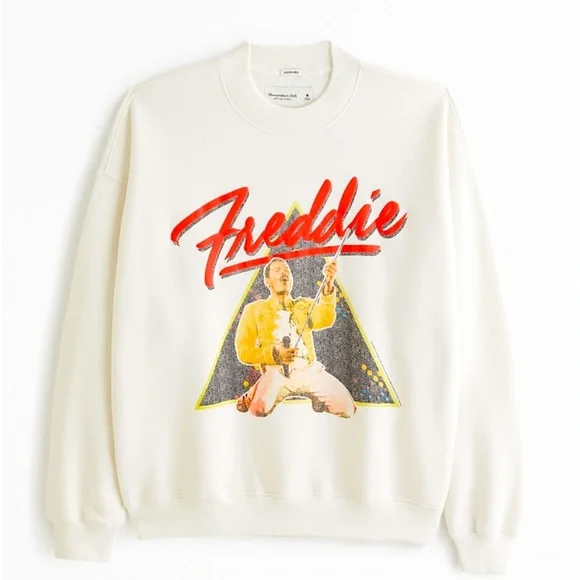Abercrombie & Fitch Freddie Mercury Graphic Crew Sweatshirt - Picture 1 of 8